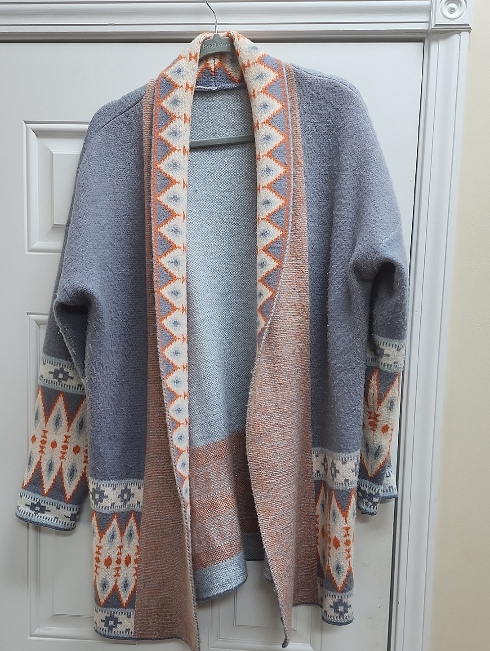 Light Blue Patterned Women's Sweater Cardigan